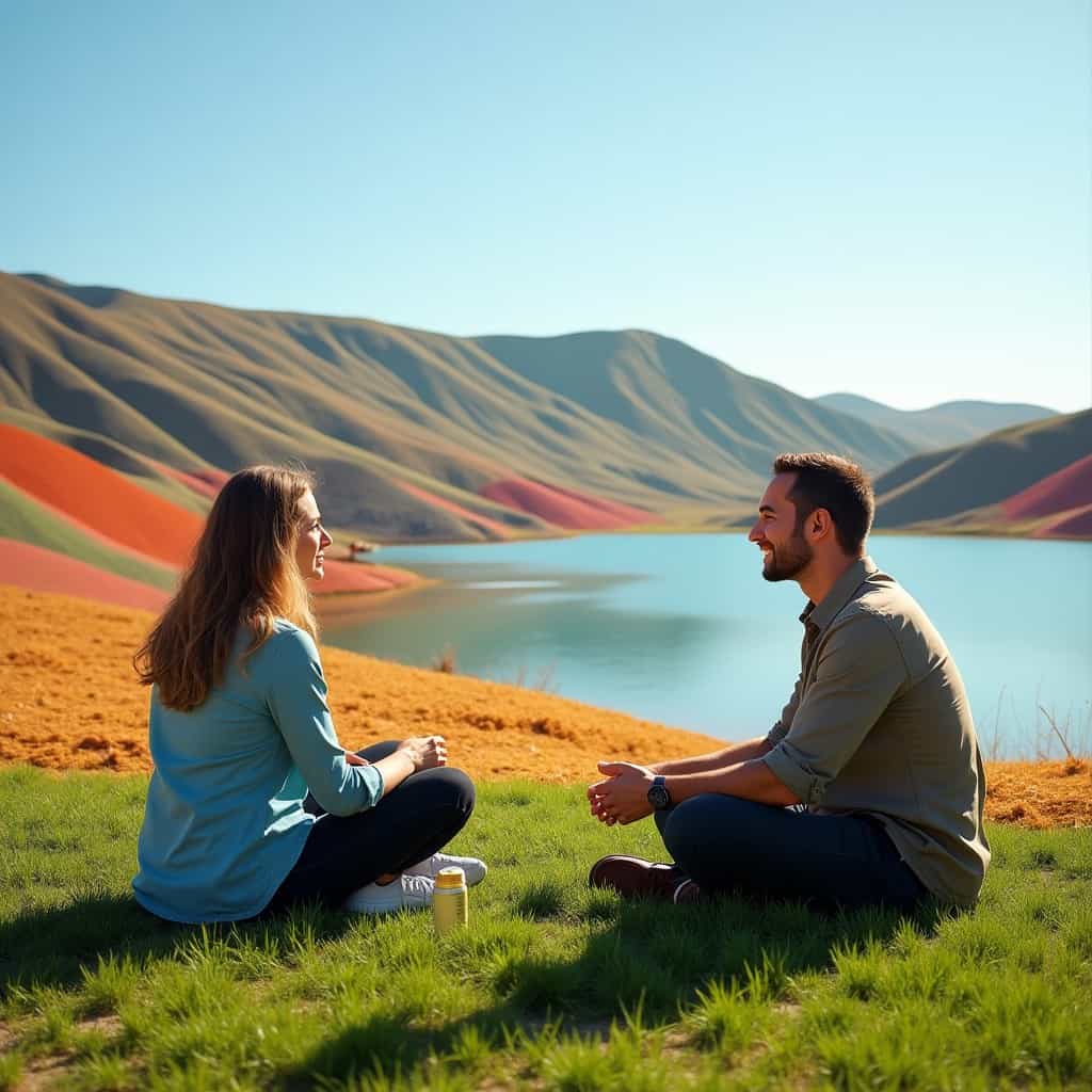 Natural Clay - The Biotraxx Team is brainstorming in the great outdoors.