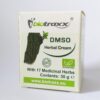 The front packaging of Biotraxx DMSO Herbal Cream displays the quality features.